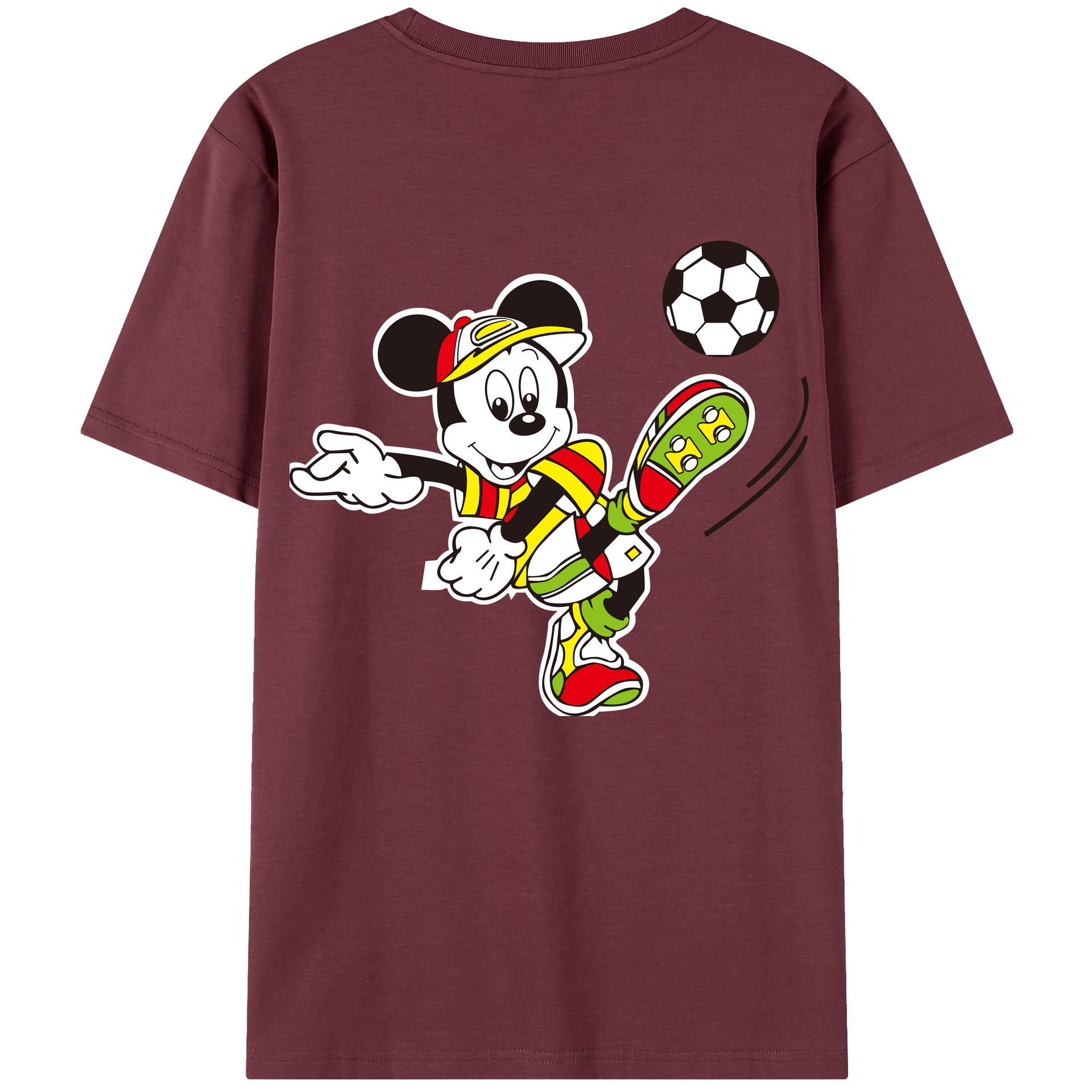 （画像用） ミッキーマウス Mickey Mouse 綿100％半袖Tシャツ（背面プリント）